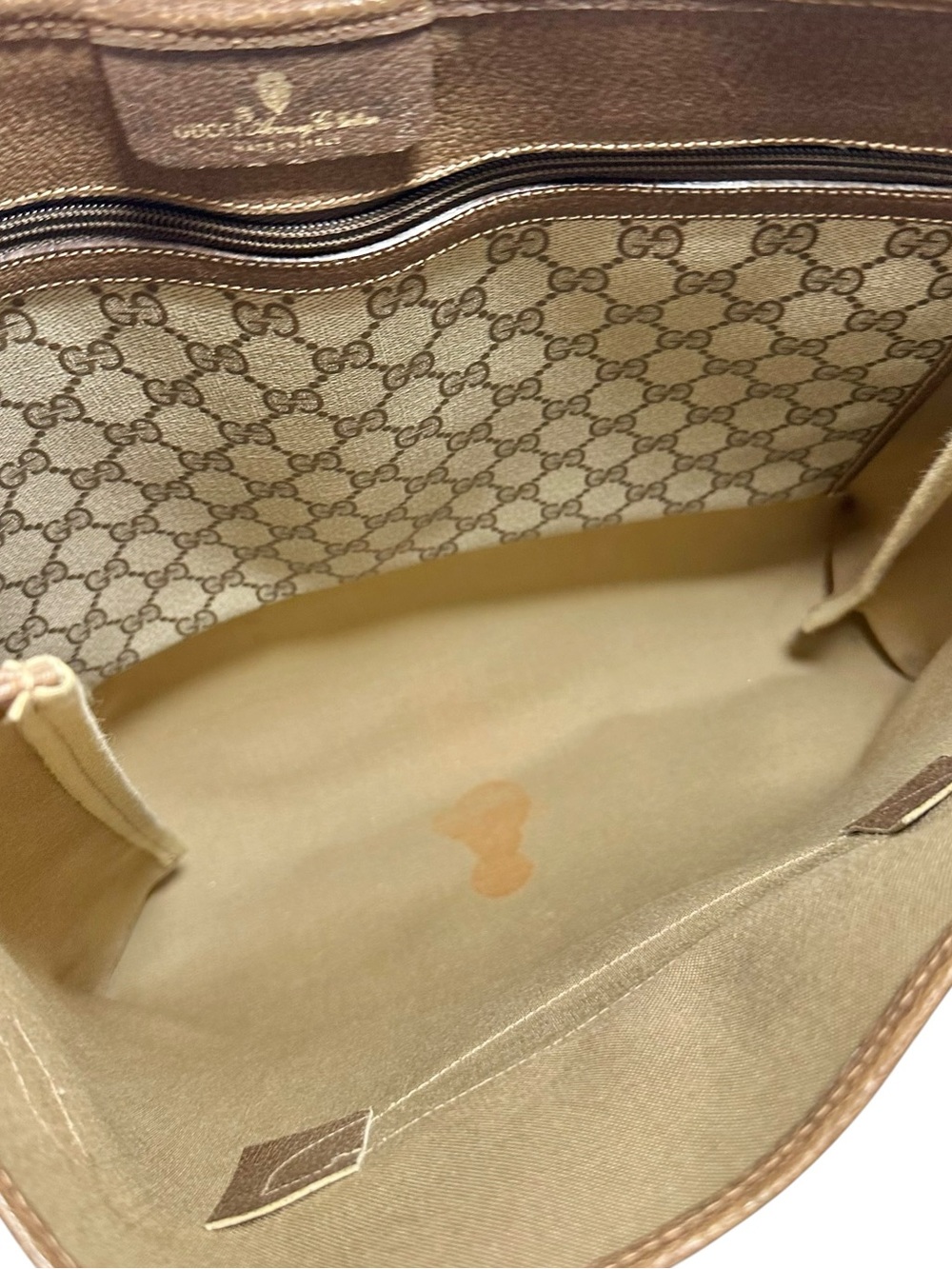 Gucci GG Supreme Web Canvas & Leather Sherry Line Tote Bag - Picture 15 of 16